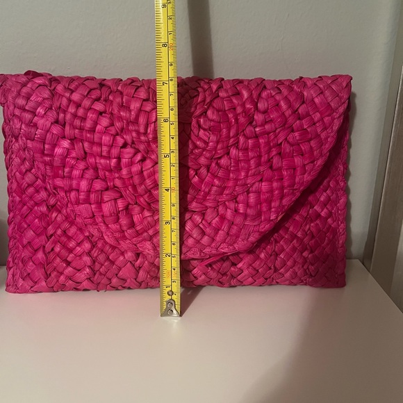 Hot Pink Woven Clutch Bag - Picture 6 of 6